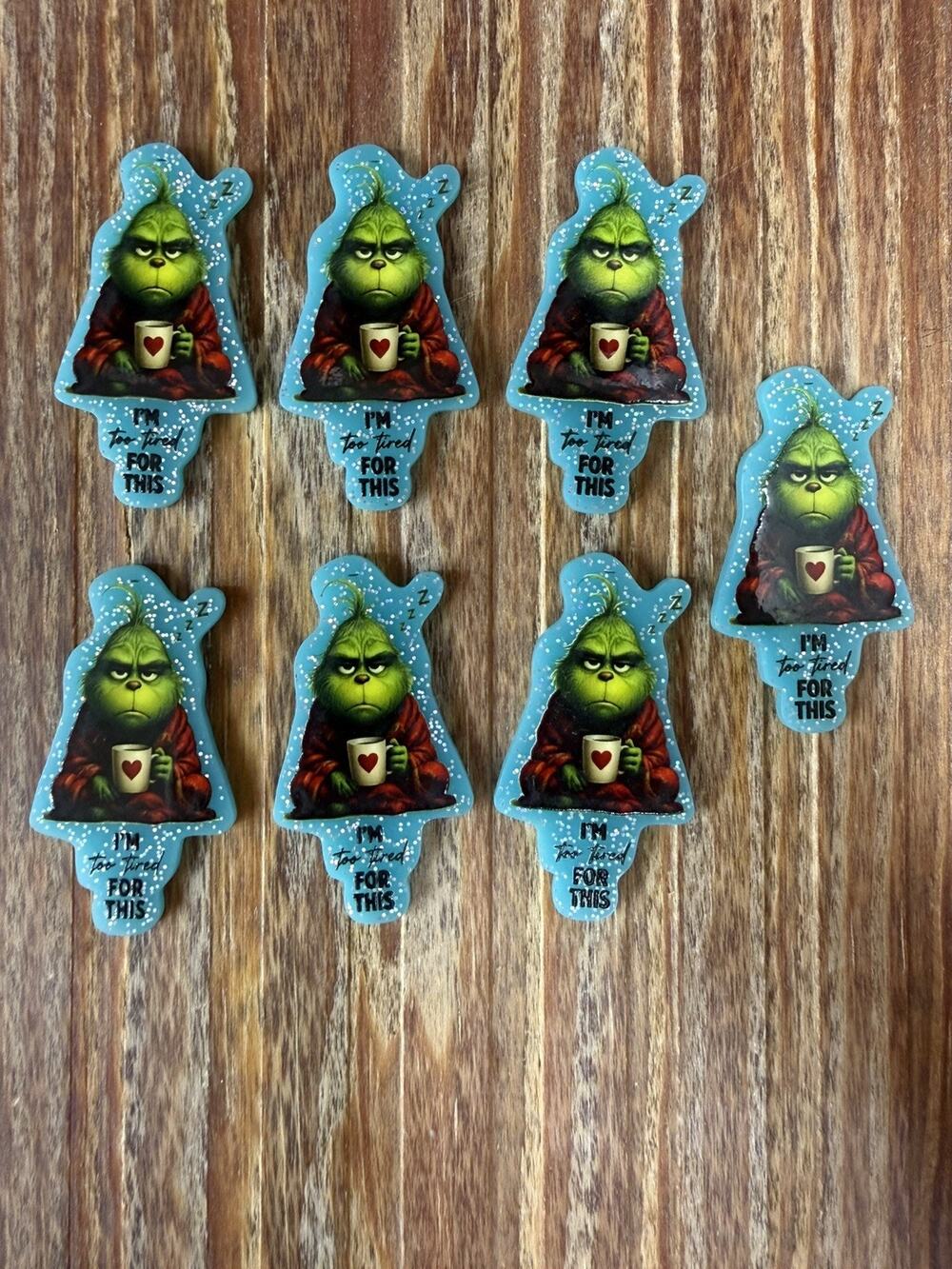 7 Pc Grinch Acrylic Flatbacks